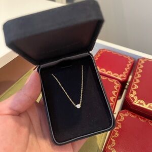 Tiffany&Co Elsa Peretti Diamond by the Yard Necklace AU750 gold with Diamond.